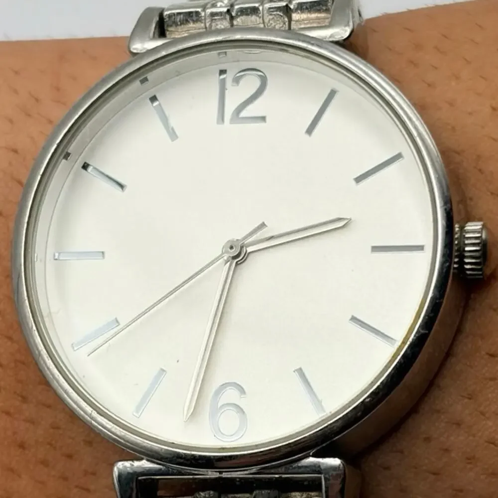 Silver Crystal Retro Watch